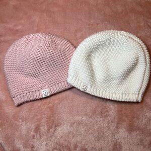 Charming Pink and Cream Kids Beanie Set